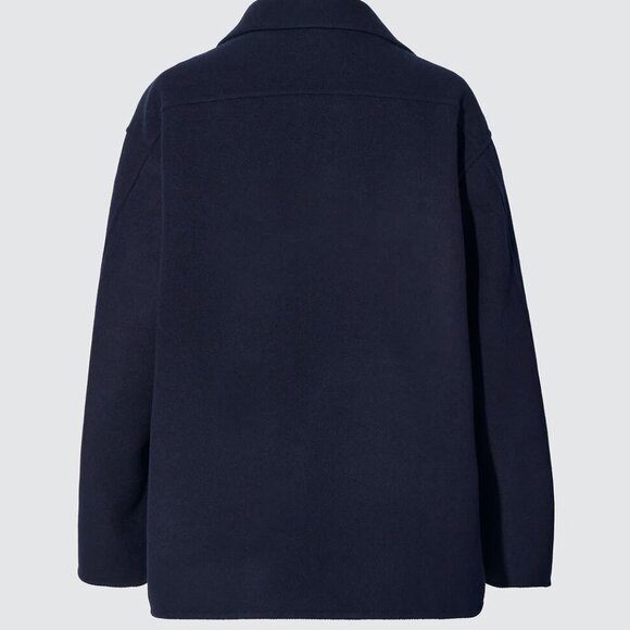 Jil Sander +J Uniqlo Women Oversized Double Face Shirt Jacket Navy Size L NWT - Picture 8 of 16